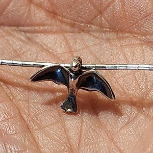 Pure Silver and Turquoise Bird Necklace